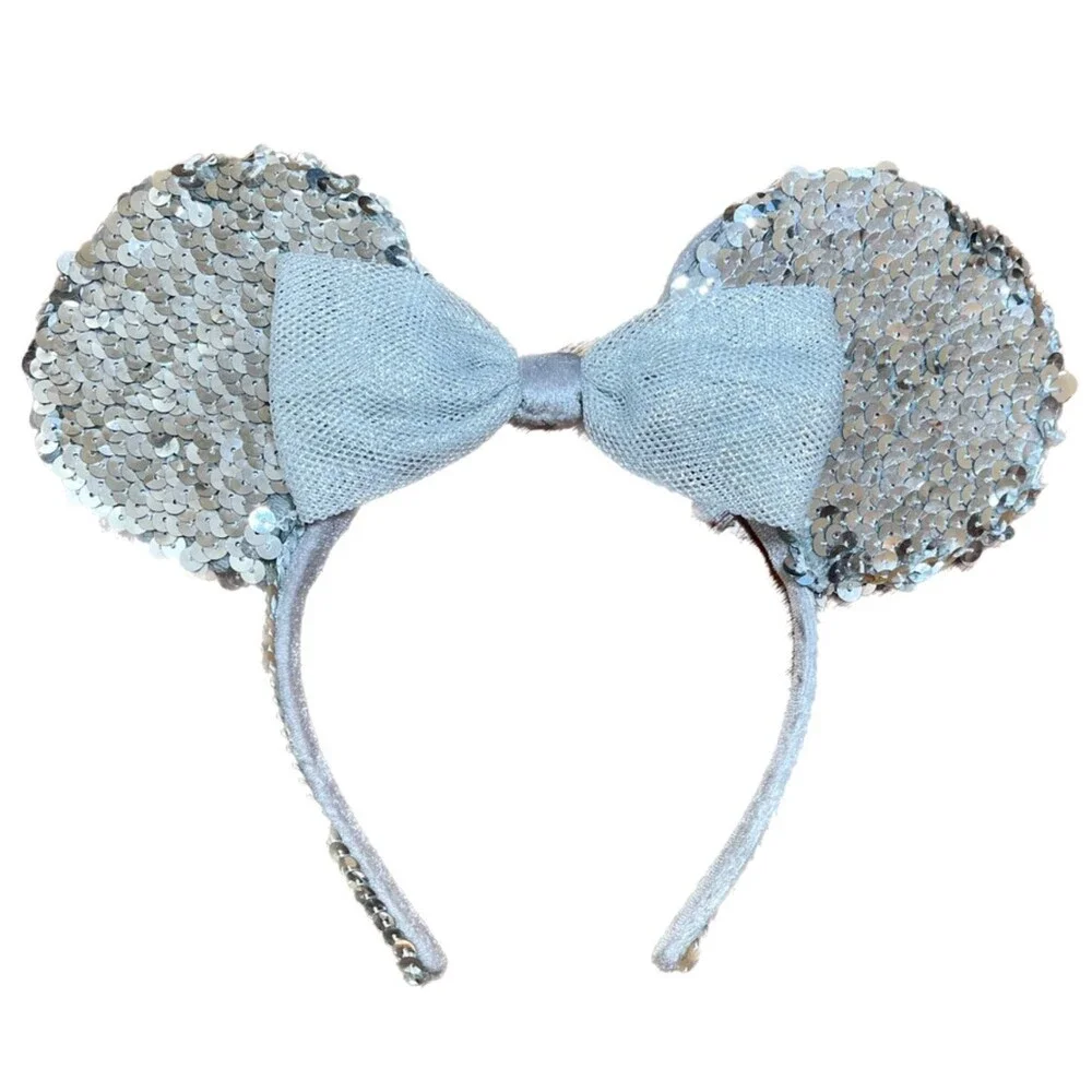 Y2K Silver Sequin Minnie Ears